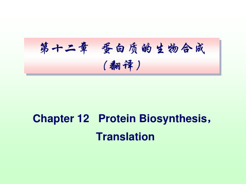 蛋白质的生物合成省名师优质课赛课获奖课件市赛课一等奖课件