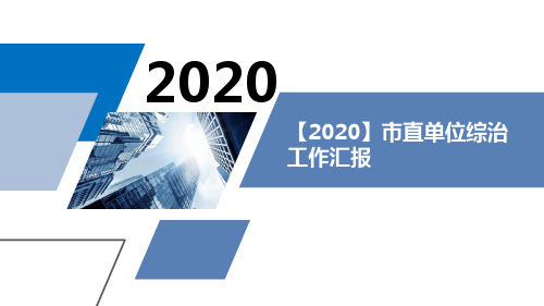 【2020】市直单位综治工作汇报PPT