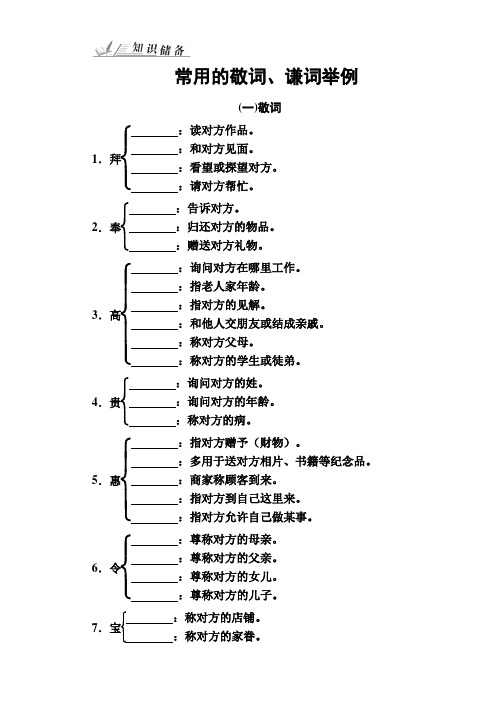 高考语文大一轮复习(高考知识储备)：专题七+语言表达简明、得体+知识储备+Word含答案.doc