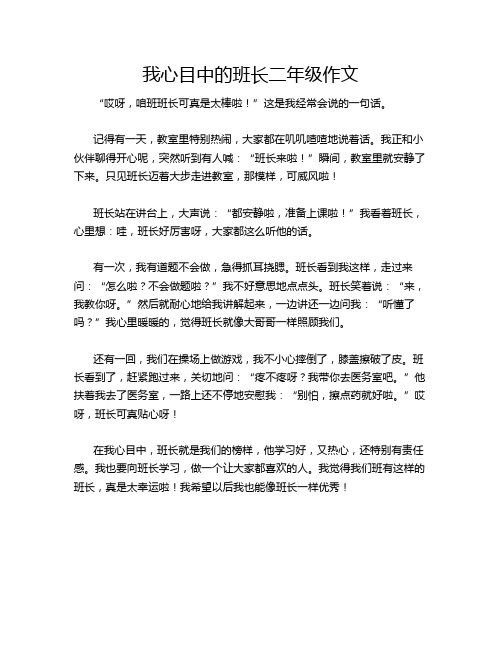 我心目中的班长二年级作文