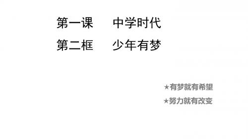 人教版道德与法治七年级上册 1.2 少年有梦 课件(共19张PPT)