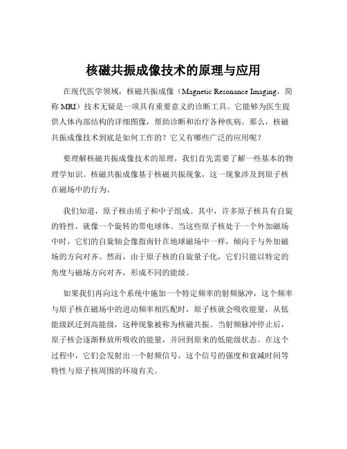 核磁共振成像技术的原理与应用