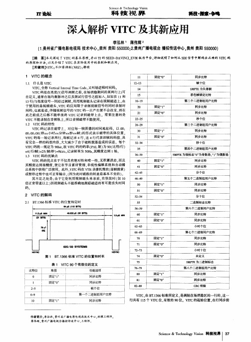 深入解析VITC及其新应用