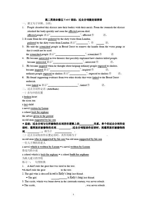 高二英语必修五Unit1语法