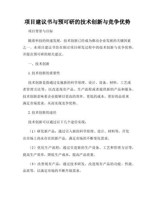 项目建议书与预可研的技术创新与竞争优势