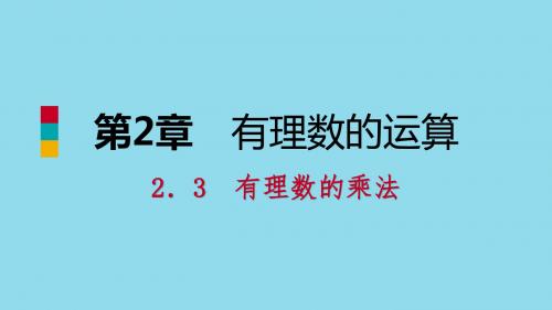 七年级数学上册 第二章 有理数的运算 2.3 有理数的乘