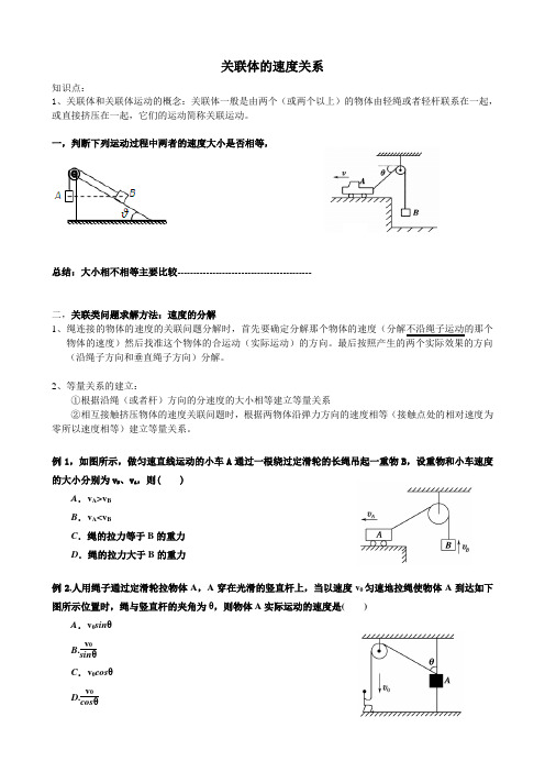 关联体的速度关系