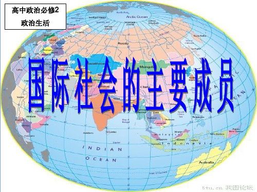 人教版高中政治必修二国际社会的主要成员：主权国家和国际组织