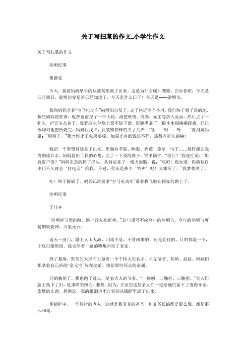 关于写扫墓的作文_小学生作文