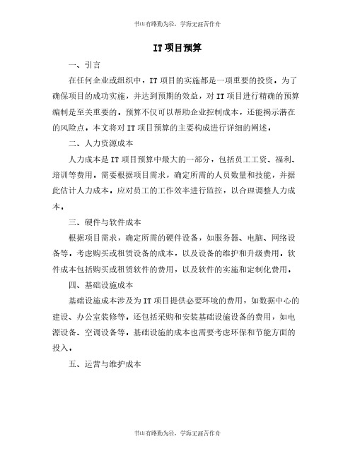 IT项目预算
