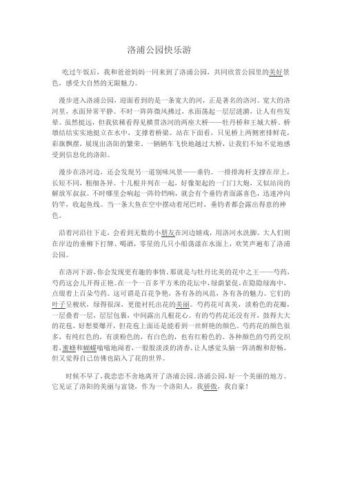 游记作文 洛浦公园