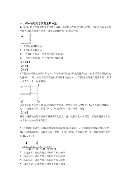 2020-2021中考物理压轴题专题复习——光学问题求解方法的综合含答案解析