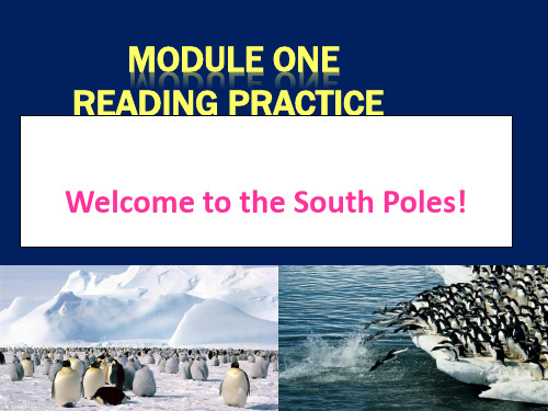 外研版选修八 Module 1 Reading practice Welcome to the South Poles