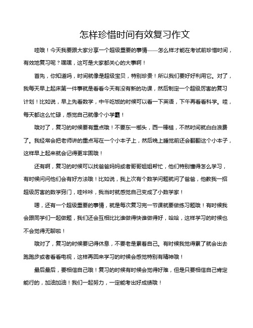 怎样珍惜时间有效复习作文