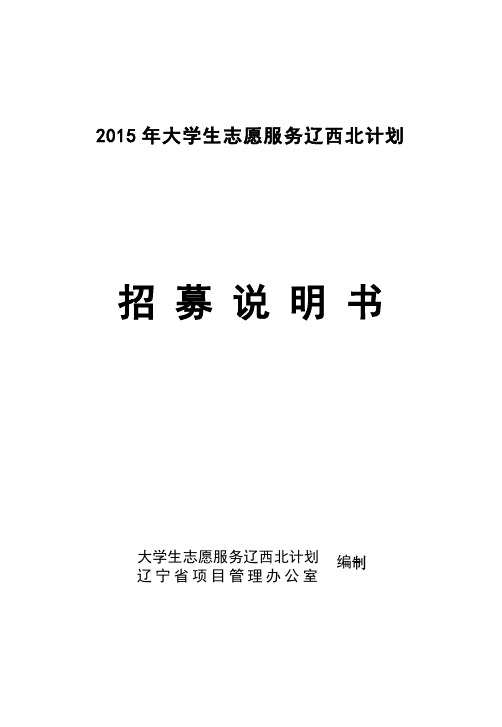 2004年大学生志愿服务辽西北计划