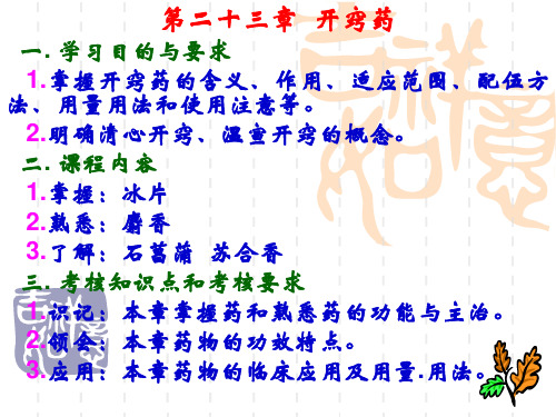 中药第23章--开窍药