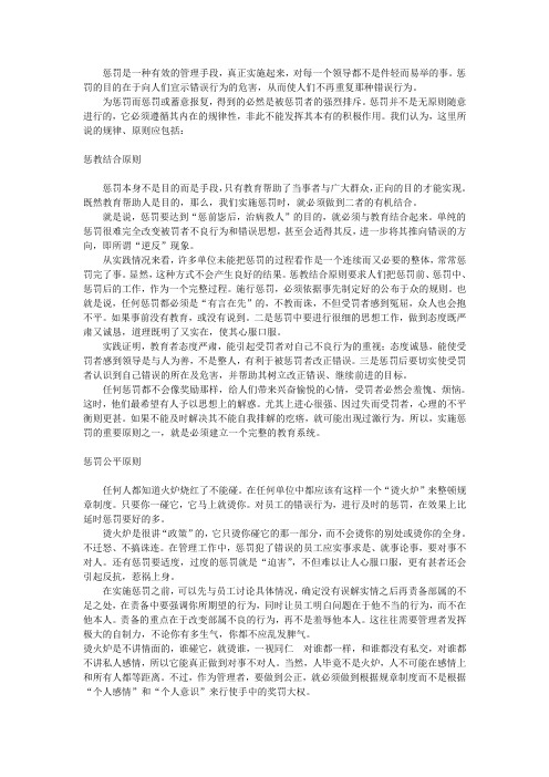 惩罚的原则及注意事项(官方版)