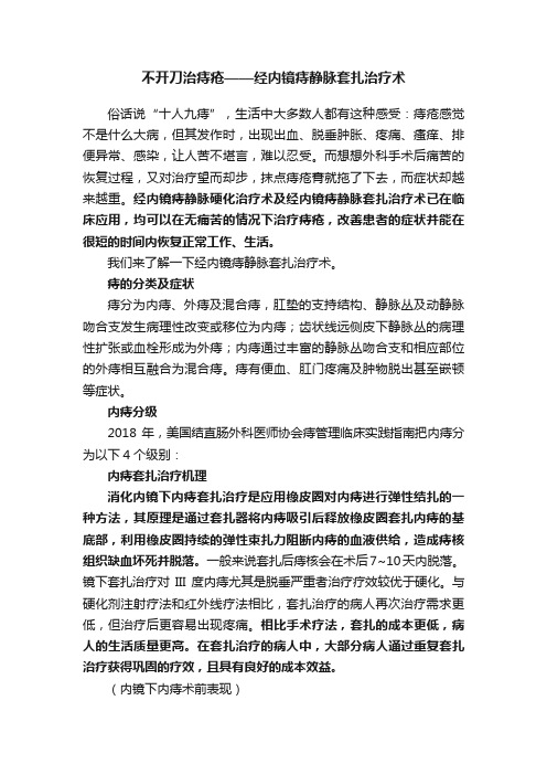 不开刀治痔疮——经内镜痔静脉套扎治疗术