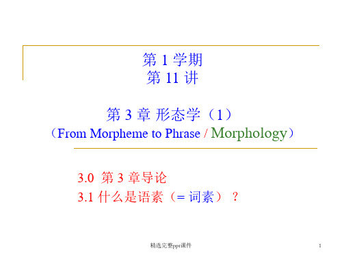 《语言学教程》第 3 章   形态学