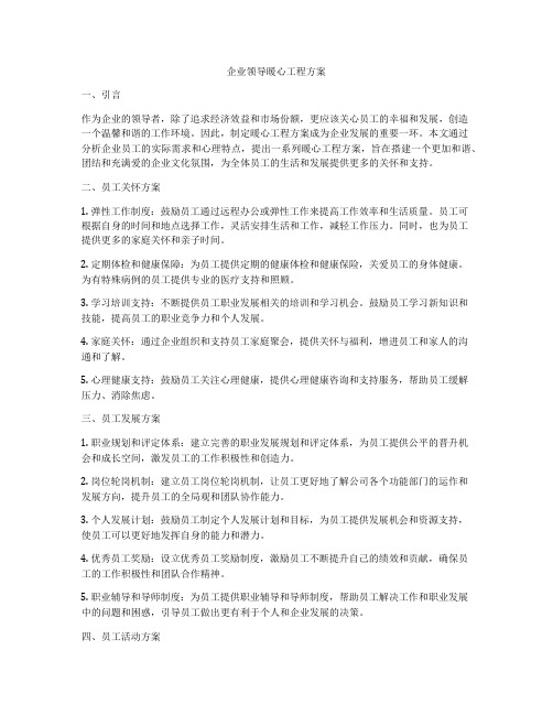 企业领导暖心工程方案