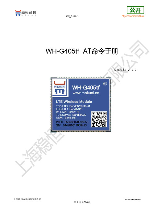 上海稳恒电子科技有限公司 WH-G405tf AT指令手册说明书