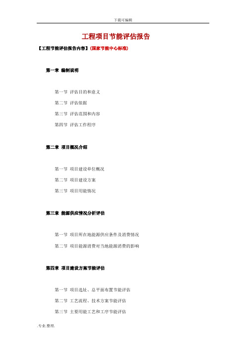 工程项目节能评估方案报告