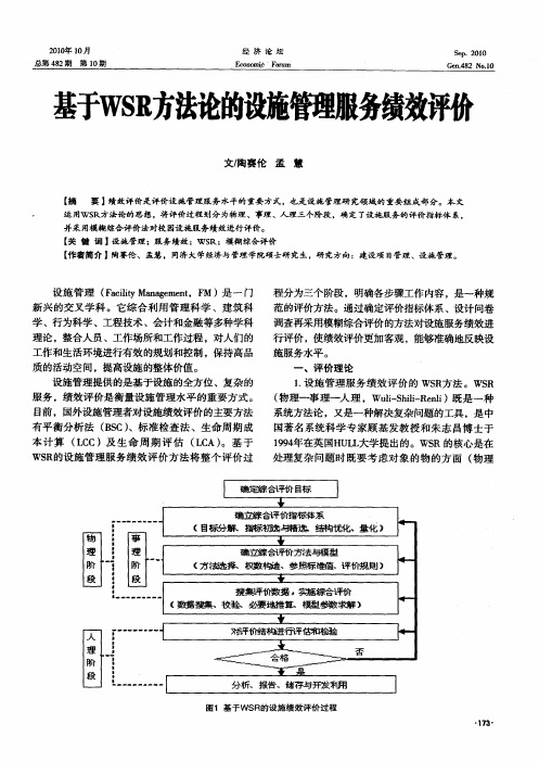 基于WSR方法论的设施管理服务绩效评价