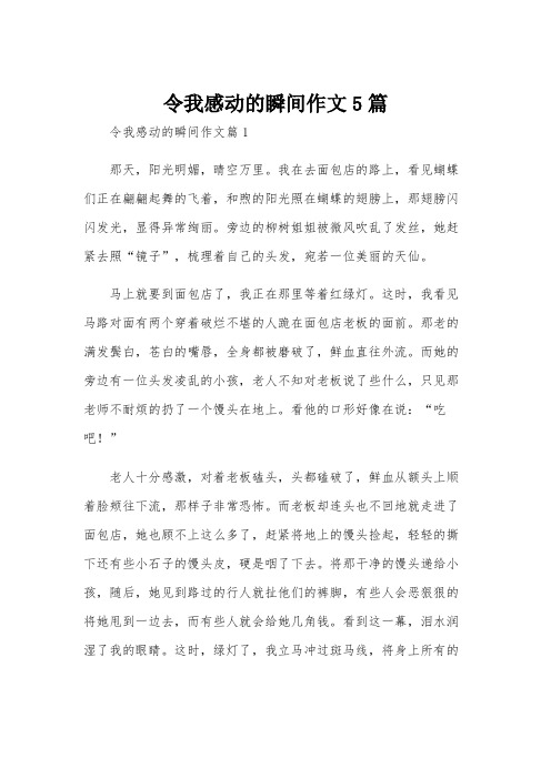 令我感动的瞬间作文5篇