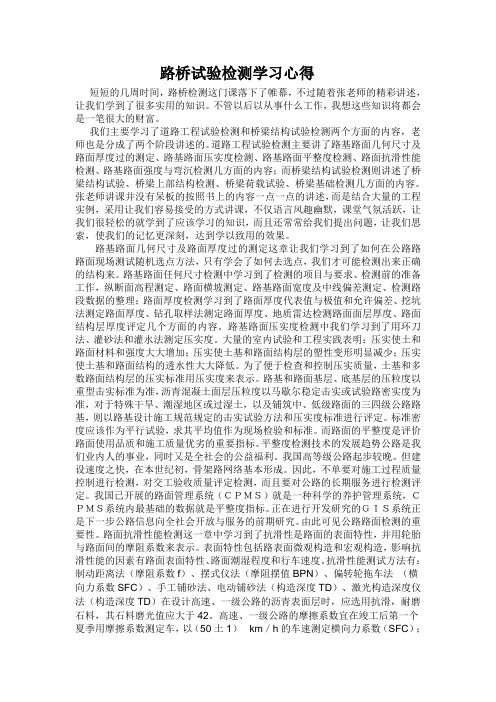 路桥检测学习心得