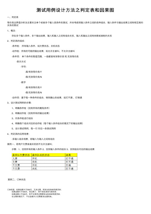 测试用例设计方法之判定表和因果图