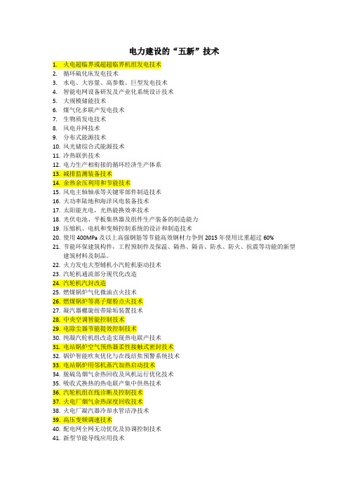 电力行业五新技术