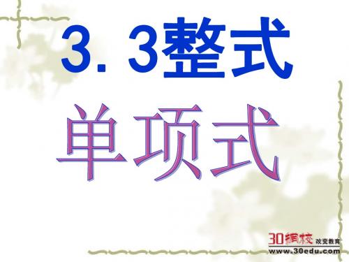 2015年秋季新版华东师大版七年级数学上学期3.3.1、单项式课件3