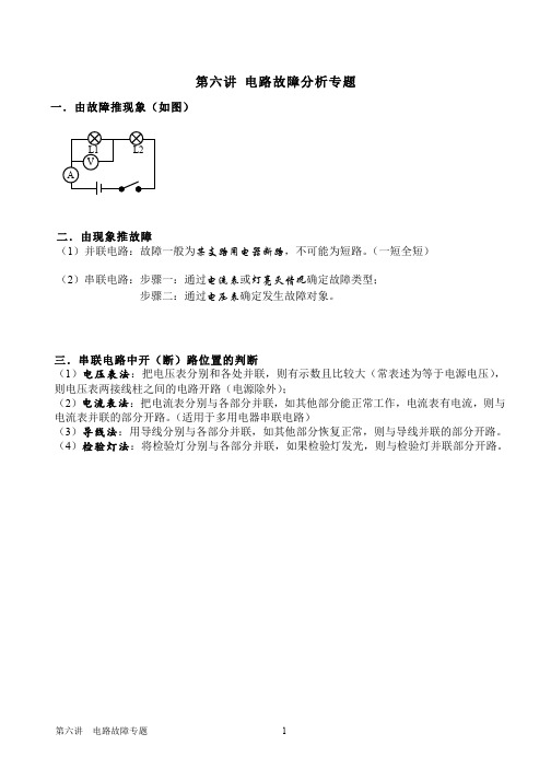 第6讲 电路故障分析专题