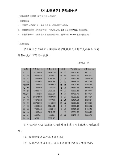 异方差的检验与修正