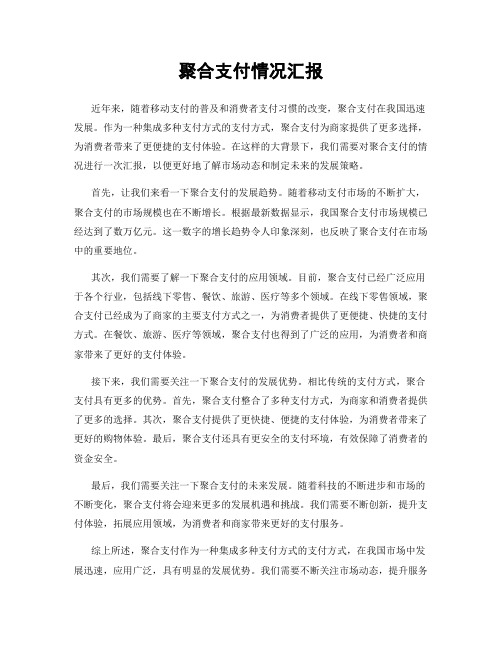 聚合支付情况汇报