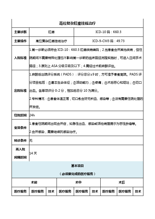 高位复杂肛瘘挂线治疗(2020年日间手术病种手术操作规范)