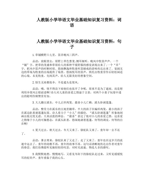 人教版小学毕语文毕业基础知识复习资料