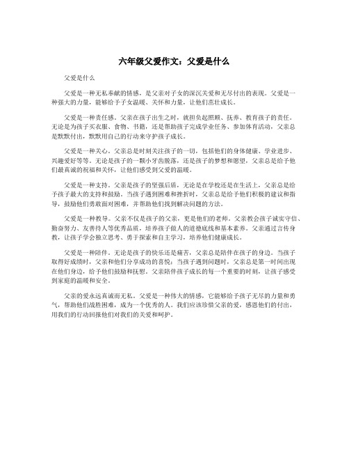 六年级父爱作文：父爱是什么