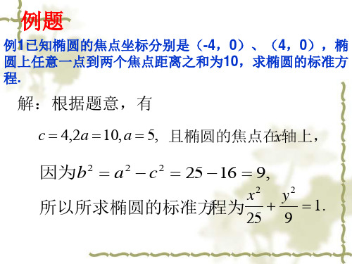 椭圆的标准方程——例题讲解