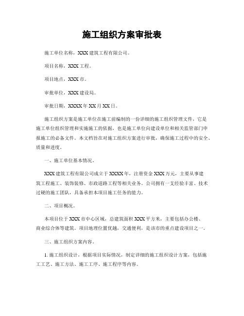 施工组织方案审批表