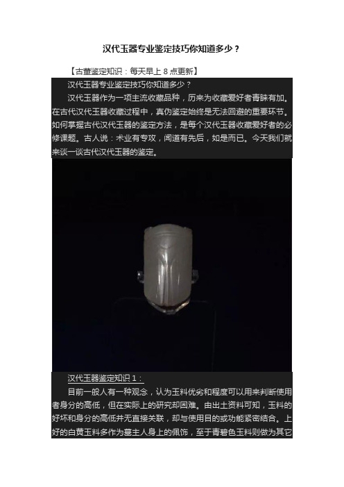 汉代玉器专业鉴定技巧你知道多少？