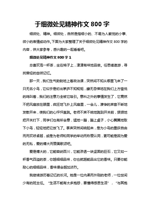 于细微处见精神作文800字