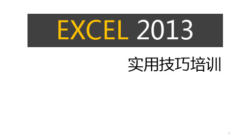 EXCEL2013实用技巧培训ppt课件