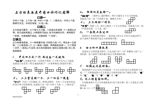 正方体表面展开图口诀巧记图解