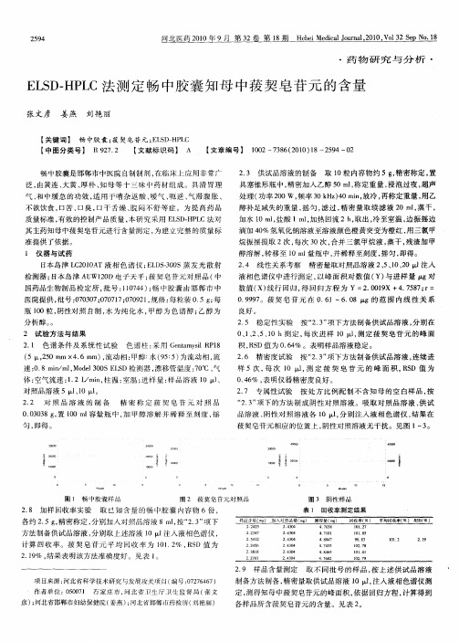 ELSD-HPLC法测定畅中胶囊知母中菝契皂苷元的含量