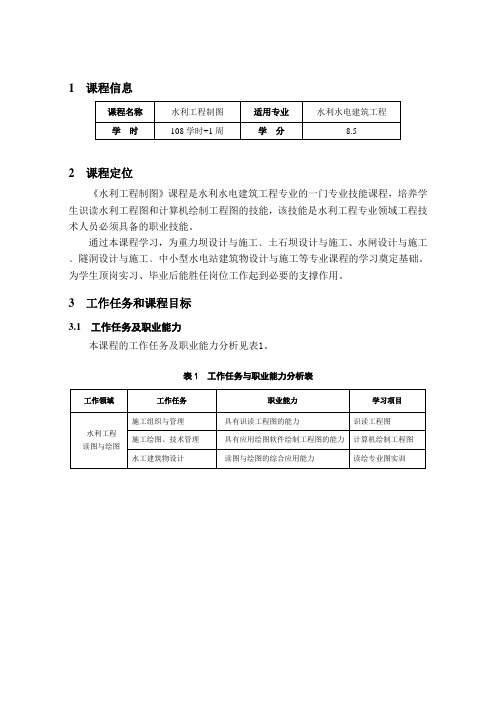 《水利工程制图》考核方式