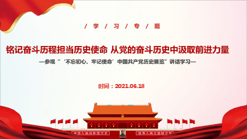 全文图解2021年铭记奋斗历程担当历史使命,从党的奋斗历史中汲取前进力量学习PPT