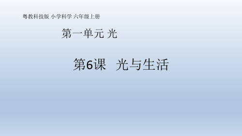 粤教版六年级科学上册1.6《光与生活》课件