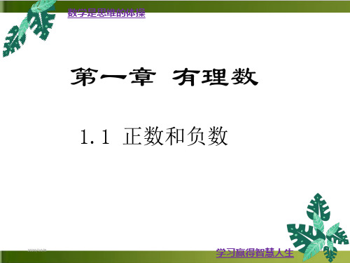 正数和负数-人教版七年级数学上册优秀PPT