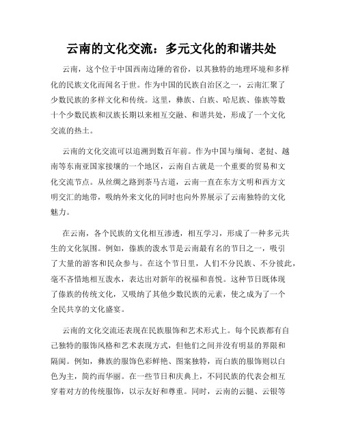 云南的文化交流：多元文化的和谐共处